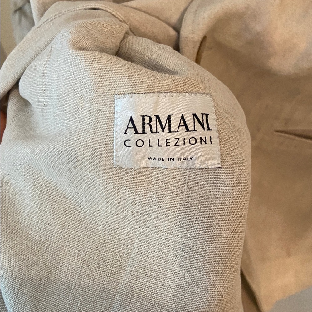 Armani Collezioni 100% Linen Longline Blazer – Made in Italy – Beige (40 IT) - Picture 3 of 10